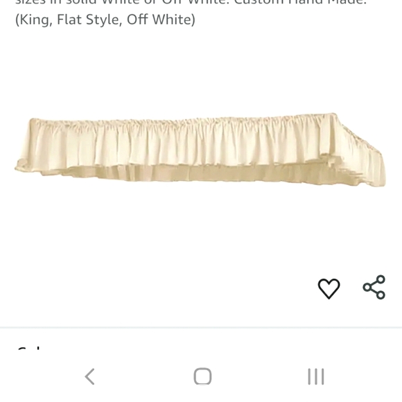Off White Ruffled Canopy for a King Size Flat Top Frame Canopy Bed.